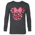 thumbnail image 1 of Disney Minnie Mouse Icon Pink Hearts Valentine's Day - Long Sleeve T-Shirt for Men -Customized-Charcoal Heather, 1 of 5