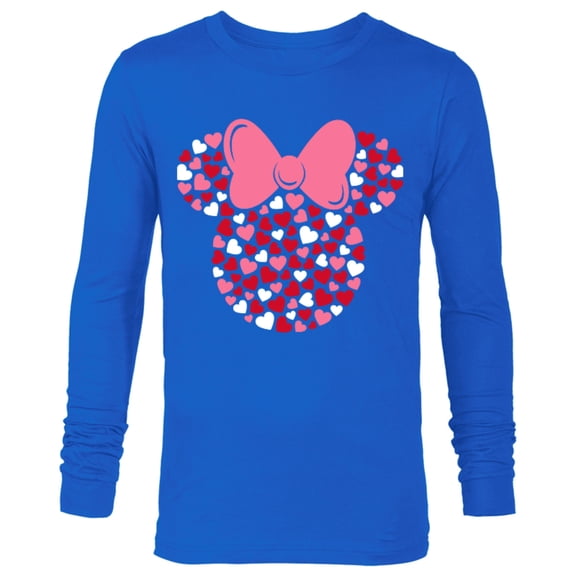 Disney Minnie Mouse Icon Pink Hearts Valentine's Day - Long Sleeve T-Shirt for Men -Customized-Royal