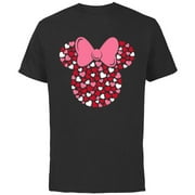 DISNEY Minnie Mouse Icon Pink Hearts Valentine's Day - Short Sleeve Cotton T-Shirt for Adults -Customized-Black