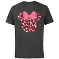 thumbnail image 1 of Disney Minnie Mouse Icon Pink Hearts Valentine's Day - Short Sleeve Cotton T-Shirt for Adults -Customized-Charcoal, 1 of 5