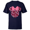 thumbnail image 1 of Disney Minnie Mouse Icon Pink Hearts Valentine's Day  - Short Sleeve T-Shirt for Kids- Customized-Navy, 1 of 5