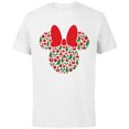 thumbnail image 1 of Disney Minnie Mouse Icon Red and Green Holiday - Short Sleeve Cotton T-Shirt for Adults - Customized-White, 1 of 5