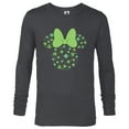 thumbnail image 1 of Disney Minnie Mouse Icon Shamrock Clovers St Patrick’s Day - Long Sleeve T-Shirt for Men - Customized-Charcoal Heather, 1 of 5