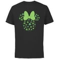 thumbnail image 1 of Disney Minnie Mouse Icon Shamrock Clovers St Patrick’s Day - Short Sleeve Cotton T-Shirt for Adults - Customized-Black, 1 of 5