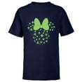 thumbnail image 1 of Disney Minnie Mouse Icon Shamrock Clovers St Patrick’s Day - Short Sleeve T-Shirt for Kids - Customized-Navy, 1 of 5