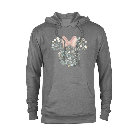 Disney Minnie Mouse Icon Spring Flowers - Pullover Hoodie for Adults - Customized-Graphite Heather