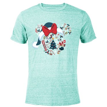 Disney Minnie Mouse Icon Winter Lodge Standard - Short Sleeve Blended T-Shirt for Adults – Customized-Ocean Blue