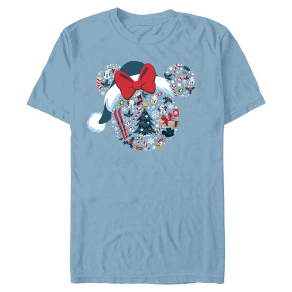 Disney Minnie Mouse Icon Winter Lodge Standard - Short Sleeve Blended T-Shirt for Adults – Customized-Ocean Blue