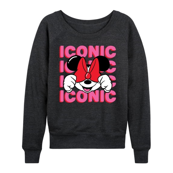 Disney - Minnie Mouse Iconic Women's Lightweight French Terry Wide Neck ...