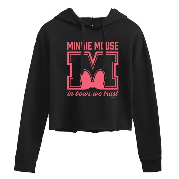 Disney - Minnie Mouse - In Bows We Trust - Juniors Cropped Pullover Hoodie