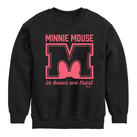 Disney - Minnie Mouse - In Bows We Trust - Youth Crewneck Fleece Sweatshirt