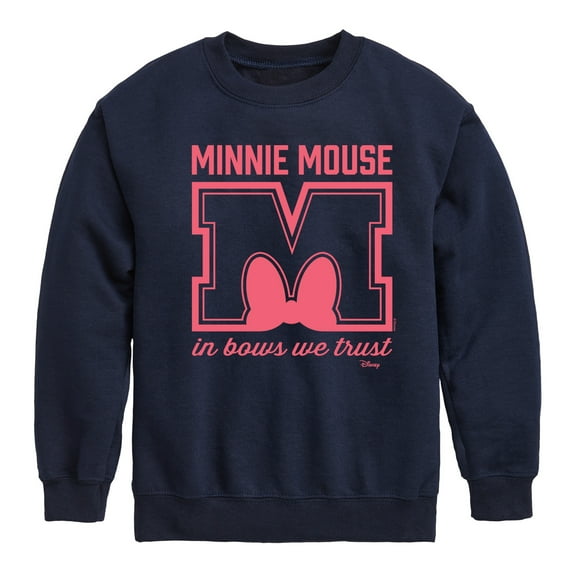 Disney - Minnie Mouse - In Bows We Trust - Youth Crewneck Fleece Sweatshirt
