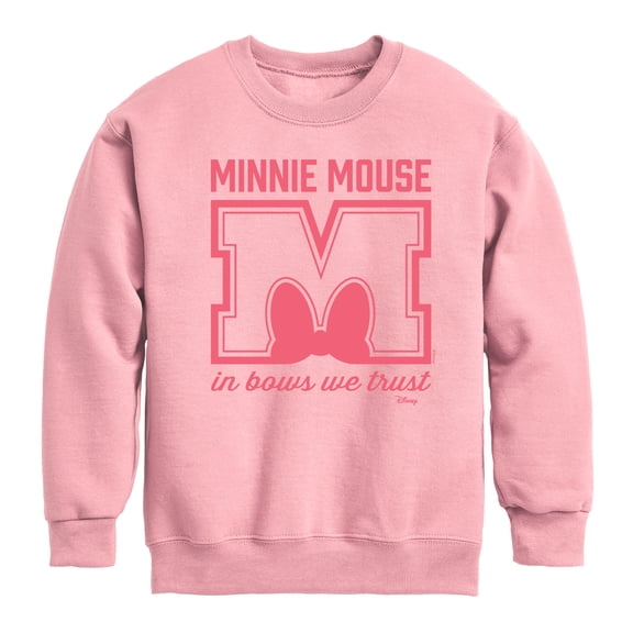 Disney - Minnie Mouse - In Bows We Trust - Youth Crewneck Fleece Sweatshirt