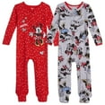 thumbnail image 1 of Disney Minnie Mouse Infant Baby Girls 2 Pack Sleep N' Play Coveralls Gray/Red 6-9 Months, 1 of 5