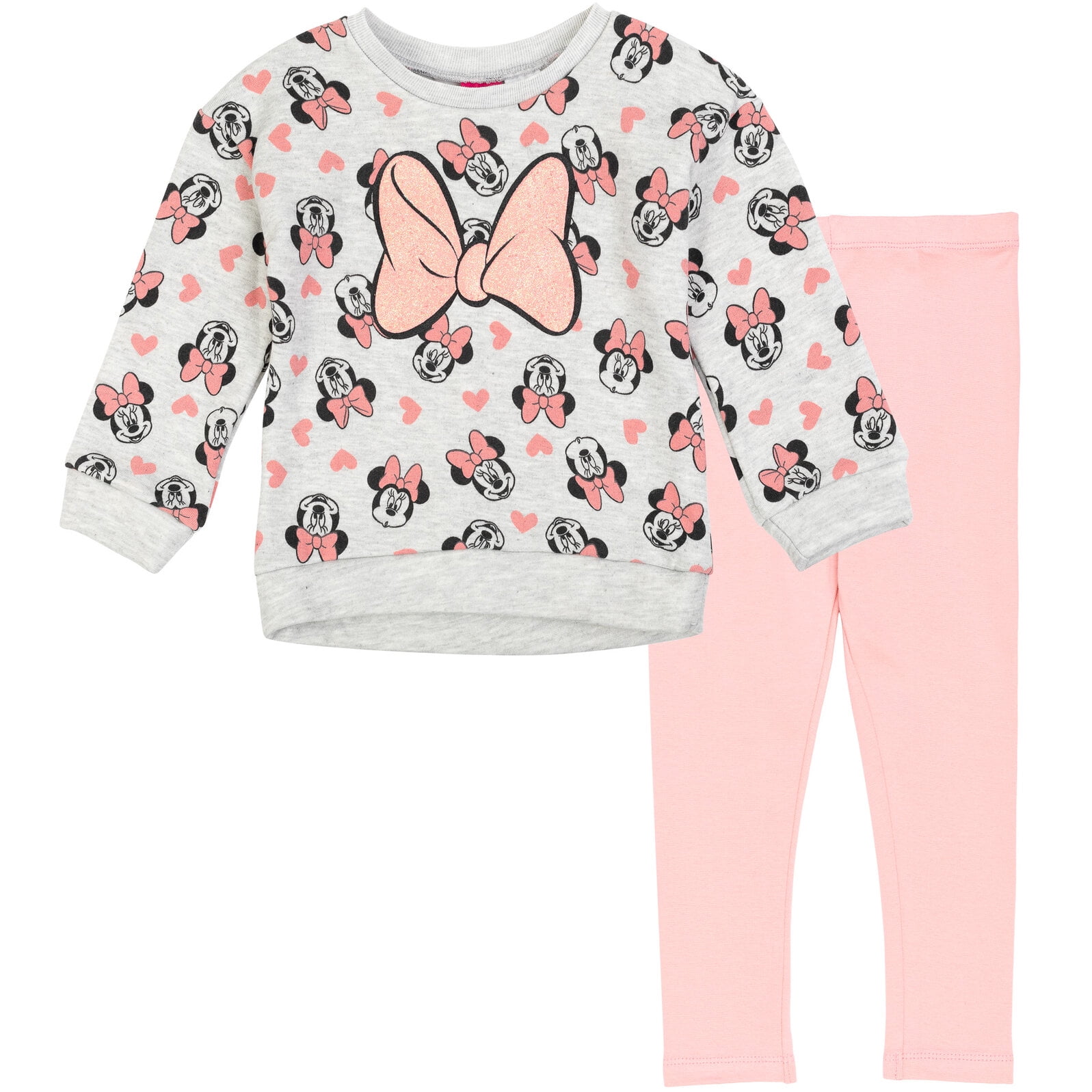 Disney Baby Infant Girls' Leggings Set – 2 Piece Minnie Mouse T-Shirt and  Leggings (12-24M) 