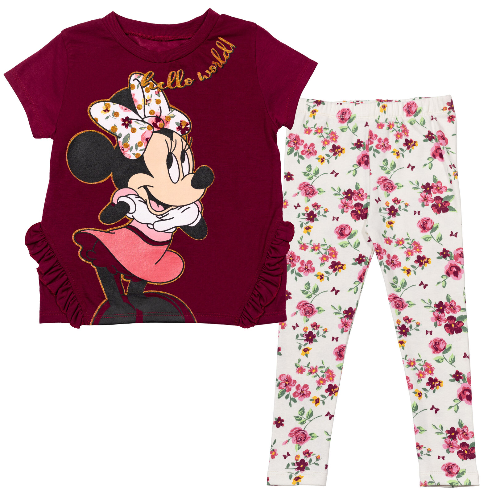 Disney Minnie Mouse Infant Baby Girls T-Shirt and Leggings Outfit Set Infant to Little Kid - image 1 of 5
