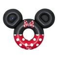 thumbnail interactive-video image 1 of Disney Minnie Mouse Inflatable Swim Tube with Cup Holder & Storage Space, Extra Large 44’’ Dia.,  6’W X 56’’ H,  220lbs Weight Capacity, Age 12+, 1 of 10
