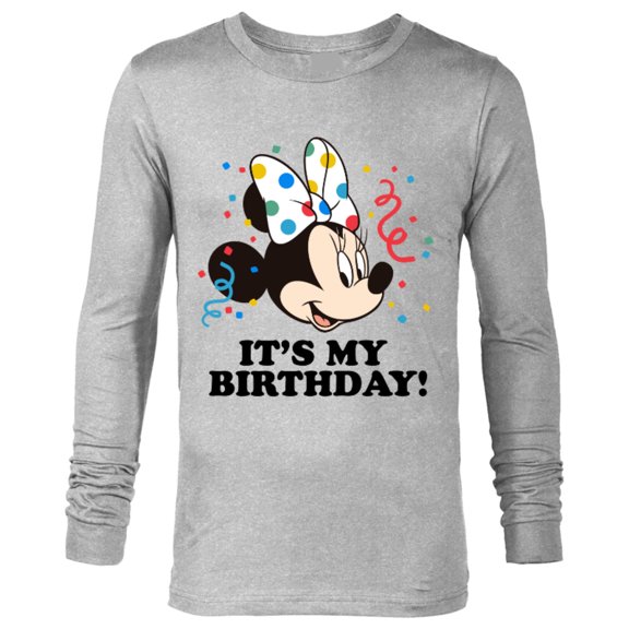 Disney Minnie Mouse "It's My Birthday!" - Long Sleeve T-Shirt for Men -Customized-Athletic Heather