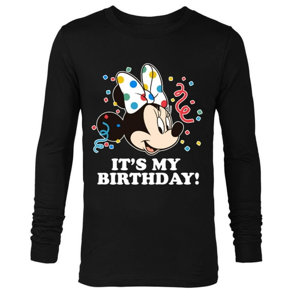 Disney Minnie Mouse It's My Birthday - Long Sleeve T-Shirt for Men -Customized-Black