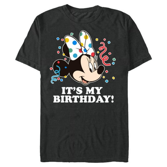 Disney Minnie Mouse It's My Birthday - Short Sleeve Blended T-Shirt for Adults -Customized-Dark Heather