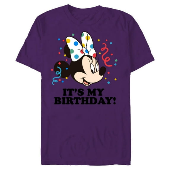 Disney Minnie Mouse "It's My Birthday!" - Short Sleeve Blended T-Shirt for Adults -Customized-Purple