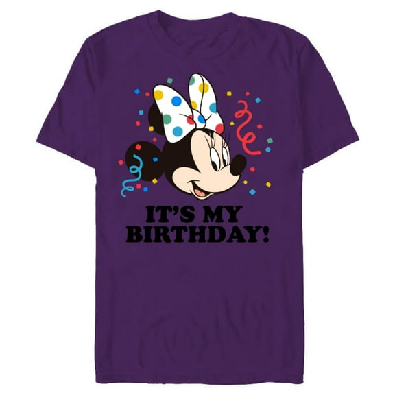 Disney Minnie Mouse "It's My Birthday!" - Short Sleeve Blended T-Shirt for Adults -Customized-Purple