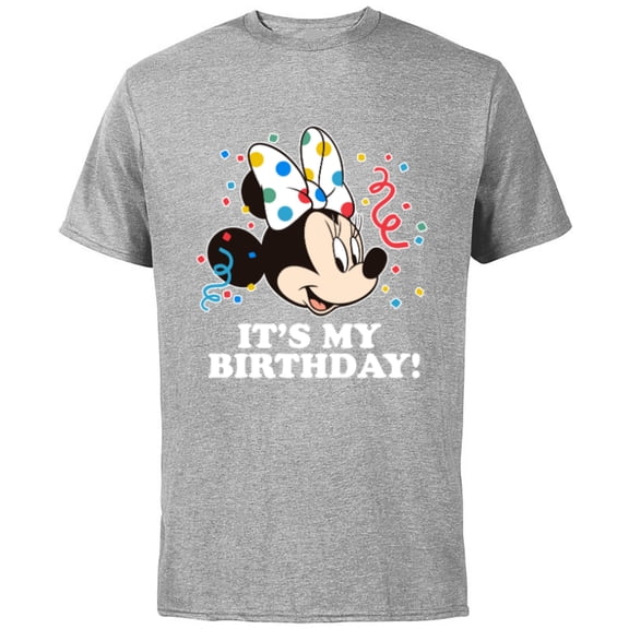 Disney Minnie Mouse It's My Birthday - Short Sleeve Cotton T-Shirt for Adults -Customized-Athletic Heather
