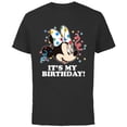 thumbnail image 1 of Disney Minnie Mouse It's My Birthday - Short Sleeve Cotton T-Shirt for Adults -Customized-Black, 1 of 5
