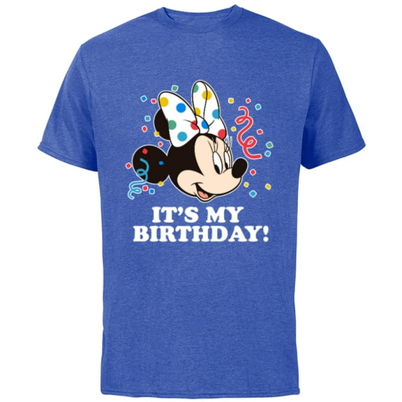 Disney Minnie Mouse It's My Birthday - Short Sleeve Cotton T-Shirt for Adults -Customized-Royal Heather