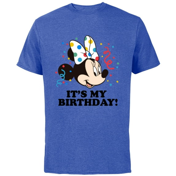 Disney Minnie Mouse "It's My Birthday!" - Short Sleeve Cotton T-Shirt for Adults -Customized-Royal Heather