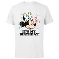 thumbnail image 1 of Disney Minnie Mouse "It's My Birthday!" - Short Sleeve Cotton T-Shirt for Adults -Customized-White, 1 of 5