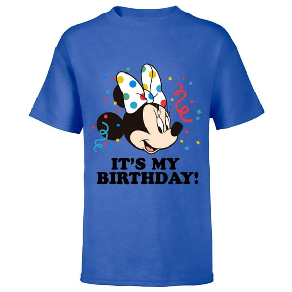 Disney Minnie Mouse "It's My Birthday!" - Short Sleeve T-Shirt for Kids -Customized-Royal