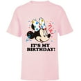 thumbnail image 1 of Disney Minnie Mouse "It's My Birthday!" - Short Sleeve T-Shirt for Kids -Customized-Soft Pink, 1 of 5