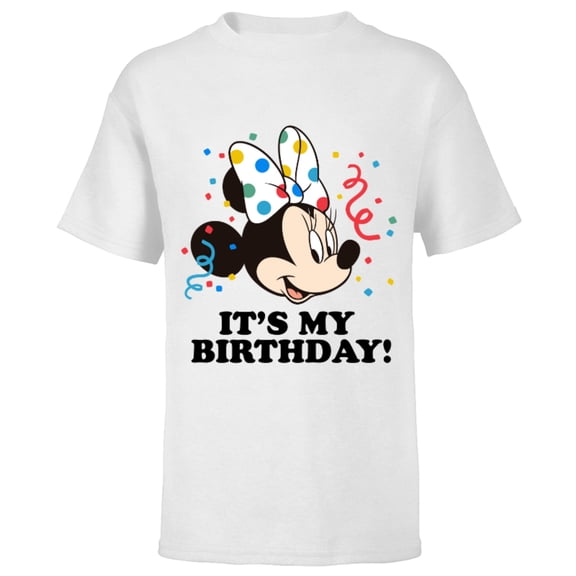 Disney Minnie Mouse "It's My Birthday!" - Short Sleeve T-Shirt for Kids -Customized-White