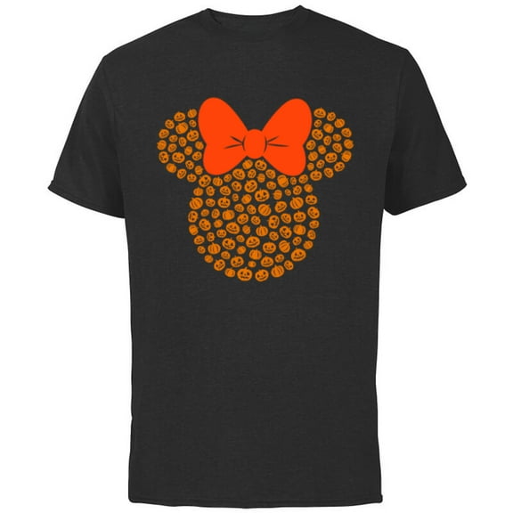 Disney Minnie Mouse Jack-O'-Lanterns Halloween - Short Sleeve Cotton T-Shirt for Adults - Customized-Black