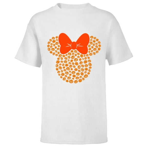 Disney Minnie Mouse Jack-O'-Lanterns Halloween - Short Sleeve T-Shirt for Kids - Customized-White