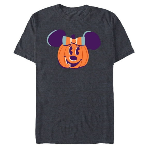 Disney Minnie Mouse Jack-o’-Lantern Halloween - Short Sleeve Blended T-Shirt for Adults - Customized-Navy Heather