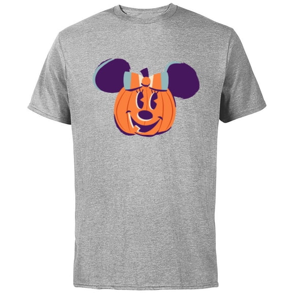 Disney Minnie Mouse Jack-o’-Lantern Halloween - Short Sleeve Cotton T-Shirt for Adults - Customized-Athletic Heather