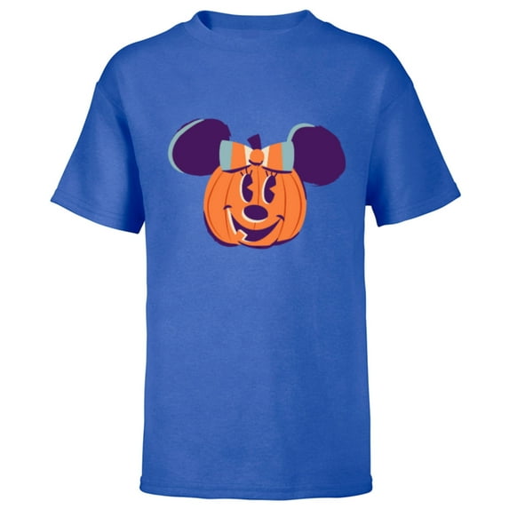 Disney Minnie Mouse Jack-o’-Lantern Halloween - Short Sleeve T-Shirt for Kids - Customized-Royal