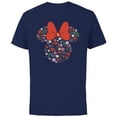 thumbnail image 1 of Disney Minnie Mouse January Birth Month Birthstone & Flowers - Short Sleeve Cotton T-Shirt for Adults - Customized-Navy, 1 of 5