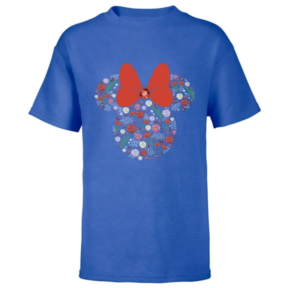 Disney Minnie Mouse January Birth Month Birthstone & Flowers - Short Sleeve T-Shirt for Kids - Customized-Royal