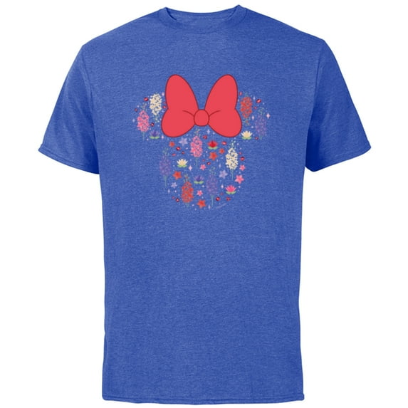 Disney Minnie Mouse July Birth Month Birthstone & Flowers - Short Sleeve Cotton T-Shirt for Adults - Customized-Royal Heather
