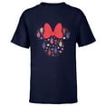 thumbnail image 1 of Disney Minnie Mouse July Birth Month Birthstone & Flowers - Short Sleeve T-Shirt for Kids - Customized-Navy, 1 of 5