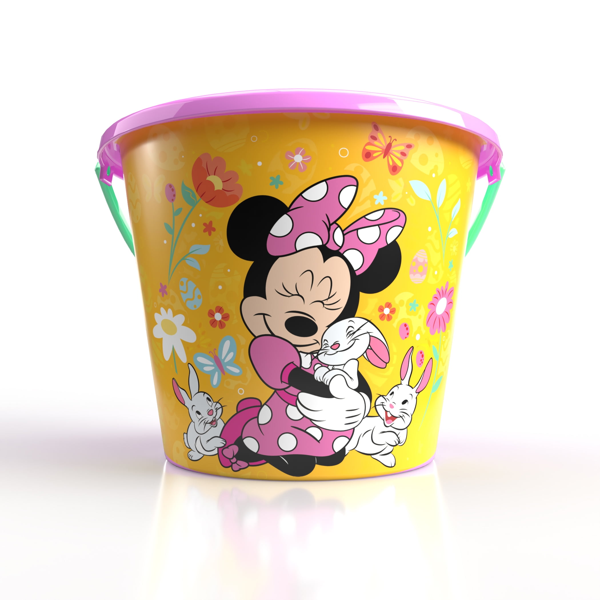 Adorable 6pcs Easter Plastic Buckets with Handles 7in x 7in