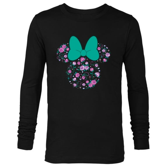 Disney Minnie Mouse June Birth Month Birthstone & Flowers - Long Sleeve T-Shirt for Men - Customized-Black