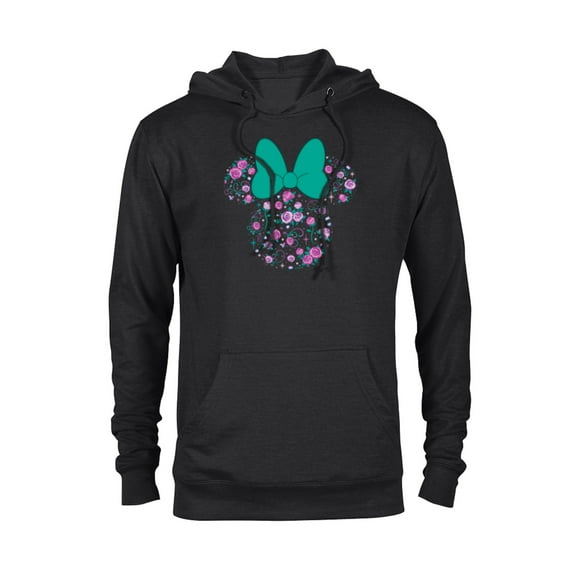 Disney Minnie Mouse June Birth Month Birthstone & Flowers - Pullover Hoodie for Adults - Customized-Black