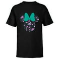 thumbnail image 1 of Disney Minnie Mouse June Birth Month Birthstone & Flowers - Short Sleeve T-Shirt for Kids - Customized-Black, 1 of 5