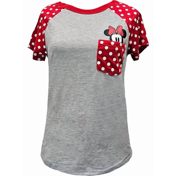 Disney Minnie Mouse Junior Pocket Tee, S-2XL (Women's)