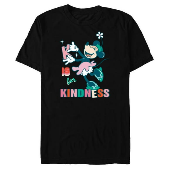 Disney Minnie Mouse K is for Kindness - Short Sleeve Blended T-Shirt for Adults - Customized-Black