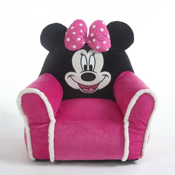 Disney Minnie Mouse Kids Figural Bean Bag with Sherpa Trimming